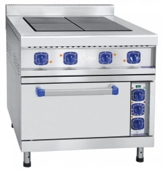 Electric four-burner cooker, module 800 type EPK-48ZhSh-K-2/1 (roasting cabinet with air convection and humidification)