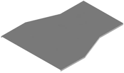 Cover of reduction of centre self-supporting cable tray KLY 000x00 C, with overall dimensions from 300x200 mm to 1000x800 mm, wi