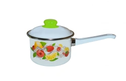 Cylindrical ladle with lid and plastic handle, 1, 1.5 litres