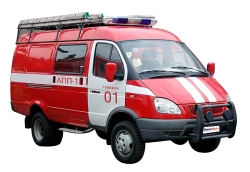 Cars of emergency rescue services and police type N1GSB modification N1GBFA on the basis of GAZ 27057 with petrol engine.