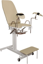 Gynaecological chair with manual drive KG-1 according to TU 9452-021-07614107-2004 complete with removable parts.
