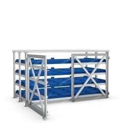 Sheet metal shelving unit with doors series 1618