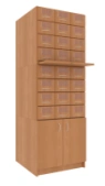 Catalogue cabinet, 2-module, 24 drawers (3x8), on pedestal 526mm high