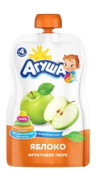 Mashed apple homogenised, t.zn. "Agusha", 100 g (doipak)