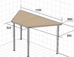 Pupil's table trapezium, r.g. 3-5. Item No. TMSU13/9
