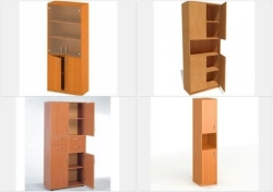 Wooden filing cabinet without glass