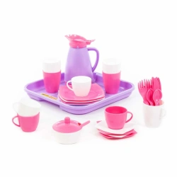 Alice Child's Utensils Set with 4-piece tray (Pretty Pink), Item No. 40657