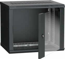 LWR5-09U64-GF ITK Cabinet LINEA W 9U 600x450 mm glass door, RAL9005