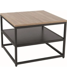 Coffee table of "Edelwood" trade mark on metal frame