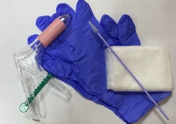 Gynaecological kit for cervical and vaginal sampling disposable sterile "Femina®" with M mirror and cystic specimen.