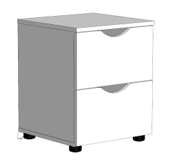 Bedside cabinet without niche