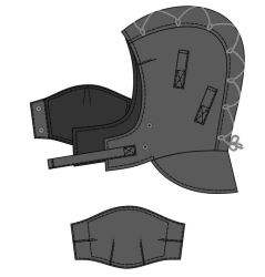 Heat resistant helmet for protection against thermal risks of electric arc, designed for use in I-II, III, IV and