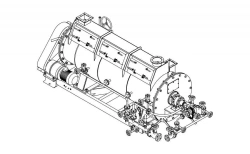 Rotary drying unit of RDS type with heat exchange area of 20 sq.m.