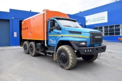Mobile steam generating unit (MPU), UZST brand, type UZST01, modification 6890-19 on Ural 5557-6151-70, 5557-6151 chassis.