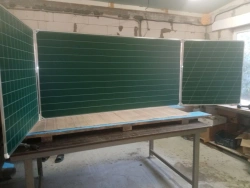 Magnetic chalkboard with rotating sections