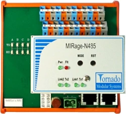 RS-485 digital serial channels interface device. 3 RAW/ModBUS channels with individual galvanic isolation (M