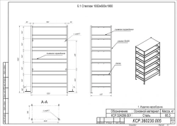 Shelving unit 1050x600x1900