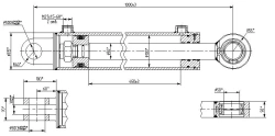 Hydraulic cylinder 1152.00.00.00.00 (100x50-650, mm), 16MPa