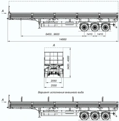 Semi-trailer 9408-13 with axles HJD13Y30S18-2050T16-060 with carrying capacity 12 tonnes