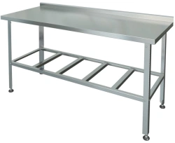 Cutting table with side, shelf-lattice SRP-1-0,6/1,5 (stainless steel)