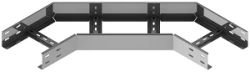 Horizontal 90 degree angle of self-supporting cable girder KTI 000x00 U90, with overall dimensions from 150x100 to 1000x175 mm,