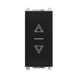 CADUCEUS ALING Experience Flush-mounted switch for roller shutters I-0-I, 10A, 250V~, 1M, black (soft touch), art. no. 72108.S.