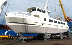 Passenger vessel with ice reinforcements (class of Russian Classification Society "M-PR3,0 (ice 50)"), p. No.1.