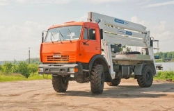 Lever-telescopic hydraulic lift AGP-29RT KAMAZ-43502 29.0M 250KG 14.5M