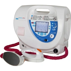 Defibrillator-monitor-register synchronised, with formation of bipolar therapeutic pulse DFR-02-"UOMZ".