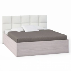 "Rimini Ice" AJ3-01.CG, Bed 2 twin beds, upholstered in white (1600 mm) from the set of modular furniture Rimini Ice.
