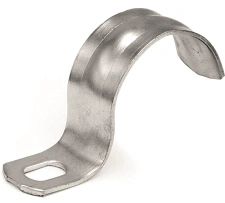 Single-sided pipe holder SK SOL 00-00, with pipe diameters from 8.0 mm to 63 mm, hot-dip galvanised steel.