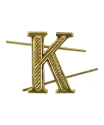 Letter K in gold colour