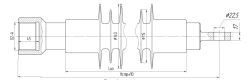 Fixing rod insulator with ribbed shell made of organosilicon rubber FSPKr 120-25/1,1-D-G2