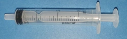 Luer type sterile three-component single-use injecting syringe of 3ml nominal capacity without needle