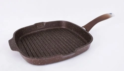 Grill pan square 260x260mm aluminium cast (with non-stick coating) TM Kukmara, with Bakelite handle, without cr