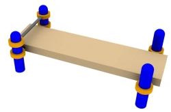 Horizontal gymnastic bench with foot fixation for performing the test "Torso raising from the supine position