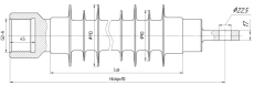 Insulator fixing rod insulator with ribbed sheath made of organosilicon rubber FSPKr 120-3/0,6I-G2