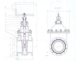 Brass wedge gate valve DN 350 PN 0,25 MPa ITSHL.491665.003-01 (532-01.012-01)