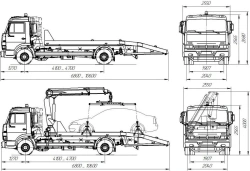 Wrecker trucks type 47020 mod: 47020F on the basis of chassis type 4308 mod. KAMAZ 4308-G5.