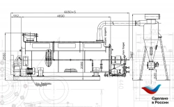 Rotary drying unit of RTD type with heat exchange area of 60 sq.m.