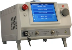 Laser surgical apparatus for photodynamic and hyperthermic modes of action, programmable "LAKHTA-MILON".