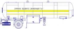 Semi-trailer-tanker PPTSTA, type PPTST3, modification 9683-0000010-06. Axial aggregate AGOS-3-GT7-00.00.000-01 or axial aggregat