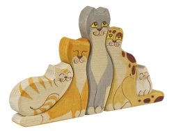 Wooden puzzle "Coloured cats (family)" 07009