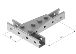 Plate 5 holes SMA 609, with overall dimensions 80x164 mm, metal thickness 5,0 mm, thermodiffusion galvanisation