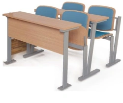 Monoblock table with folding seats