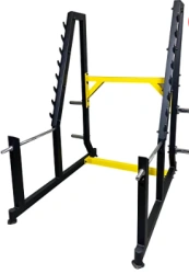 Squat rack with safety stops