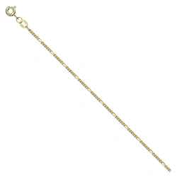 Neck jewellery in 585 gold Figaro green 5+1 chain with diamond facet NC17-018 0.6MM 60SM 7.267G