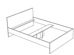 Wooden bed model K 01