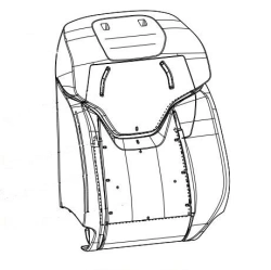 Passenger seat backrest padding with airbag 6905107AKN01A