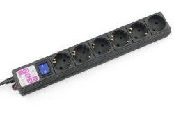 Filter-extension Power Cube 1,9 m 6 sockets (black) 16A/3,5kW